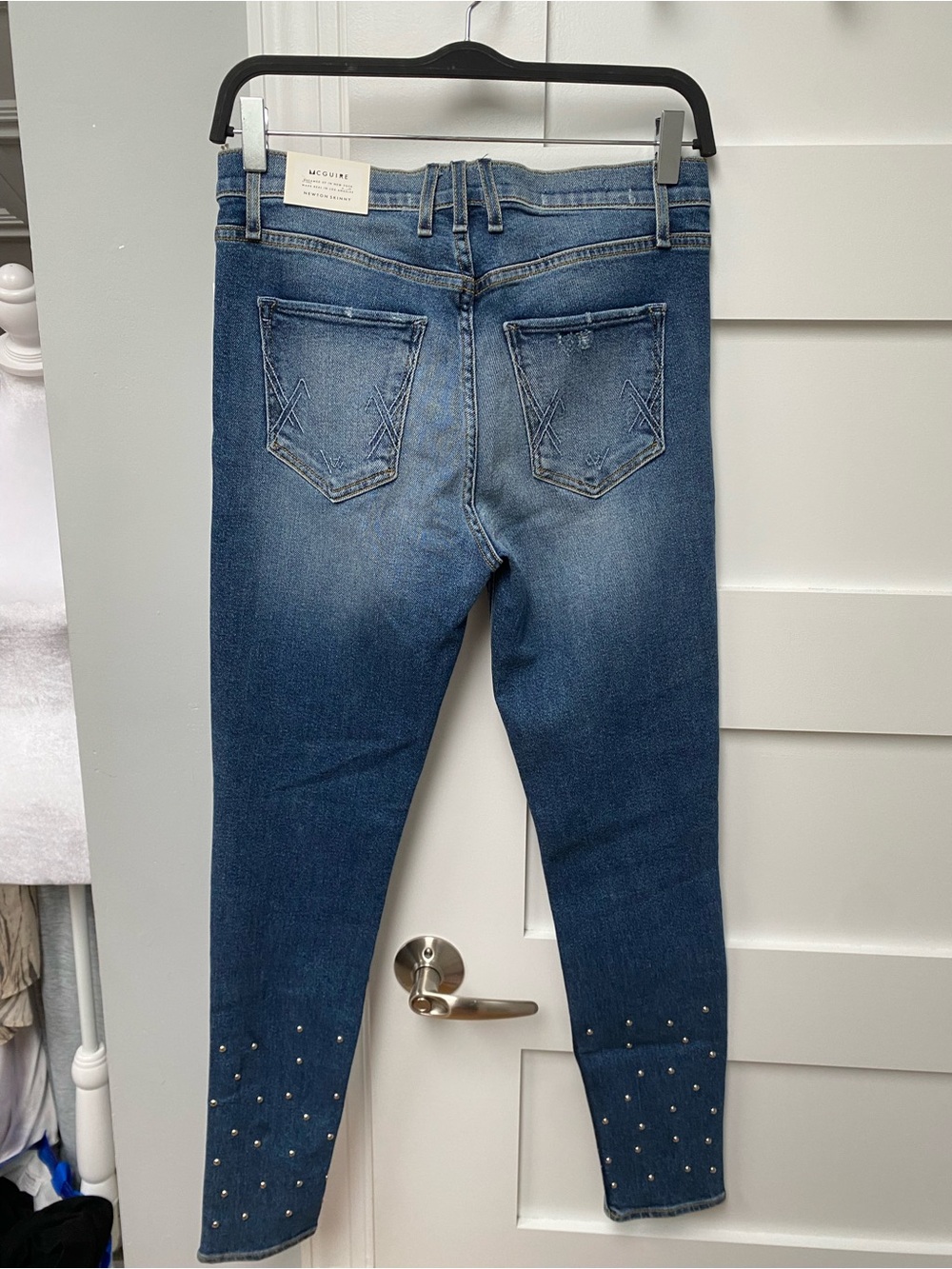 Anthropologie Hey There Stud Blue McGuire Newton High-Rise Skinny Jeans size 28 - Picture 6 of 11